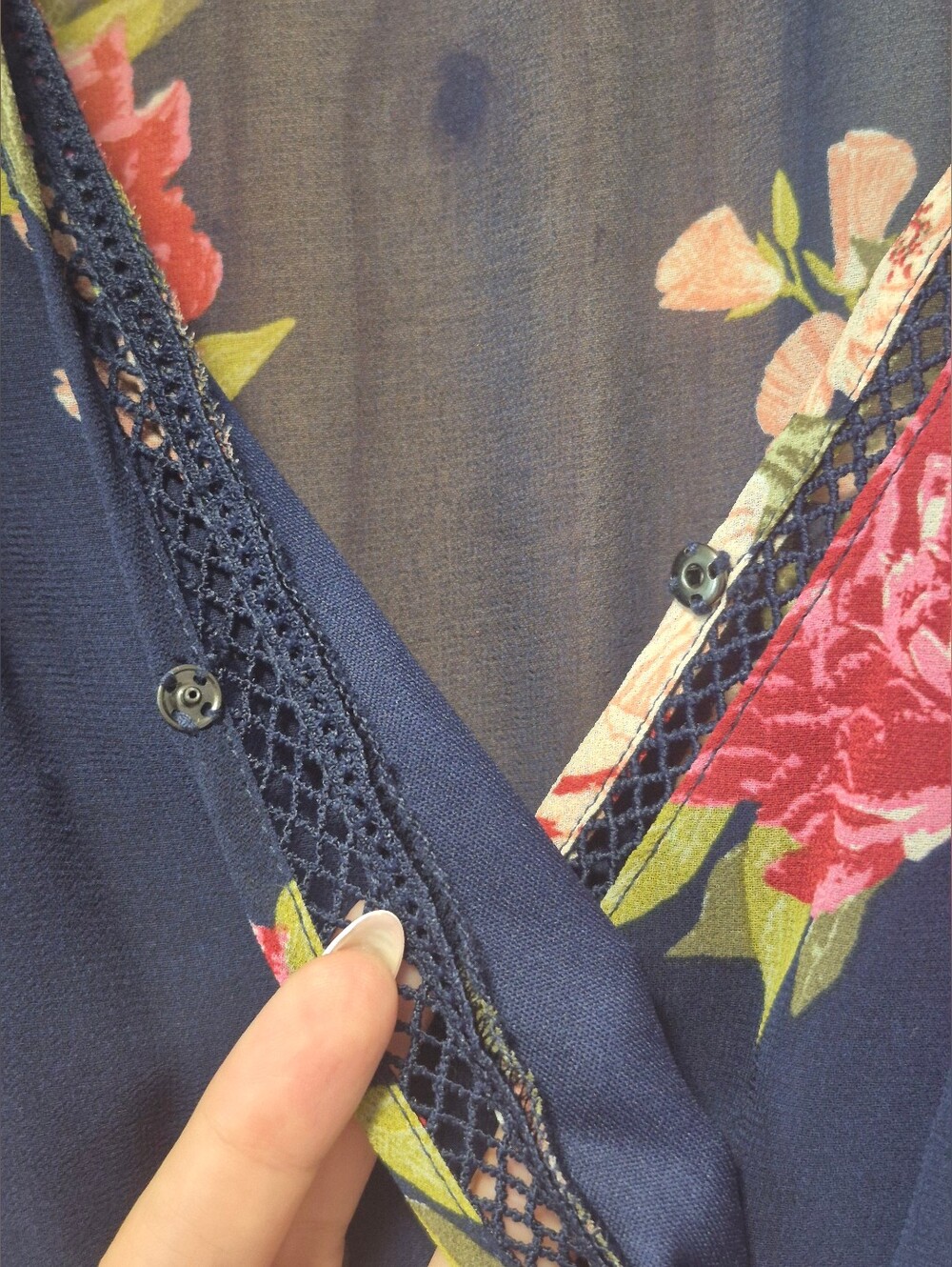 Navy Floral Wrap Maxi Dress - Picture 6 of 15